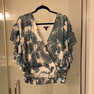 Blue paisley blouse from Express